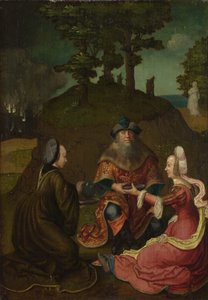 Les filles de Lot font boire du vin à leur père - Lucas van, Leyden