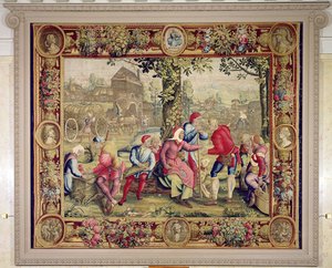 Paiement des Moissonneurs, Atelier des Gobelins (tapisserie) - Lucas van Leyden