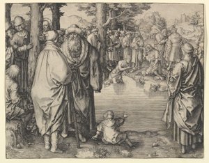 Le baptême du Christ dans le Jourdain - Lucas van Leyden