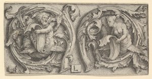 Triton et Sirène dans des vrilles