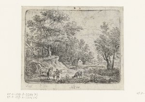 Paysage avec trois vaches et une femme (Petits paysages) - Lucas van Uden