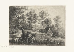 Paysage avec une maison et un puits, Cinq paysages (titre de la série)