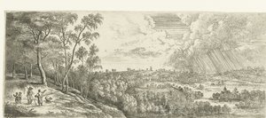 Paysage avec une averse - Lucas van Uden
