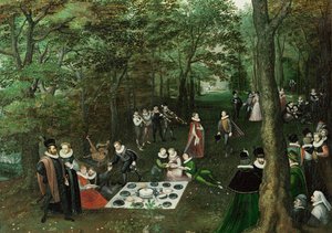 Printemps. Le pique-nique ... (huile sur toile) - Lucas van Valckenborch
