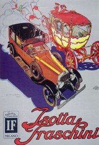 Affiche publicitaire pour les voitures Isotta Faschini - Luciano Achille Mauzan
