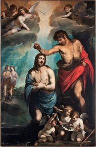 Le baptême du Christ La colombe du Saint-Esprit au-dessus de Jésus-Christ - Luciano Borzone