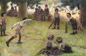 Garçons jouant au cricket - Lucien Davis
