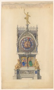 Conception pour une horloge émaillée, vers 1882 - Lucien Falize