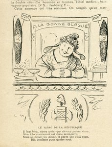 Illustration dans Le Rire, 25/09/09 - le tabac de la République (gravure) - Lucien Metivet
