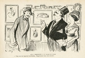 Illustration dans Le Rire, no 481, 27/04/12 - Aux "Humoristes" du Palais des glaces - Salon des indépendants Humoristes (gravure) - Lucien Metivet