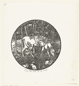 Cerf broutant - Lucien Pissarro