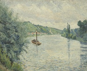 La barge - Lucien Pissarro