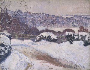 La route de Dorking, Coldharbour, sous la neige