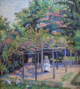 Les Dindons (ou Esther dans le jardin, Éragny) - Lucien Pissarro