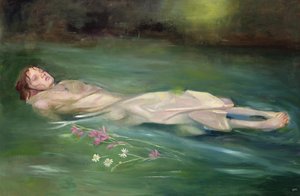 Fille à la dérive, 2004 (huile sur carton)