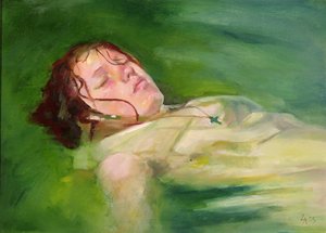 Fille à la dérive, 2004 (huile sur toile)