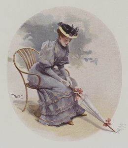 Femme assise avec un parapluie - Lucius Rossi