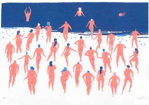 Nude Beach Run, 2016 (sérigraphie)