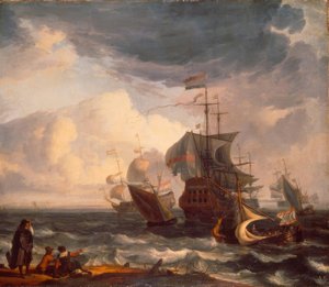 Navires de guerre hollandais - Ludolf Backhuysen