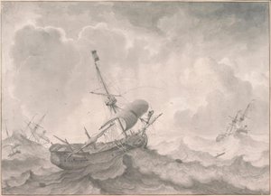 Navires sur mer agitée