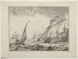 Navires dans une tempête - Ludolf Backhuysen