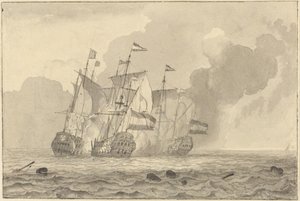 Une bataille en mer - Ludolf Backhuyzen