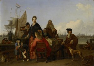 Les familles Bakhuysen et de Hooghe dînant au Mosselsteiger (Mussel Pier) sur l