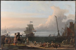 Navires hollandais dans les routes de Texel; au milieu le 