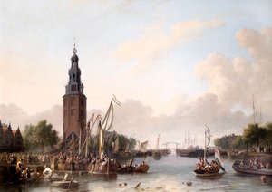 Un homme de rang embarquant à Amsterdam - Ludolf I Backhuysen