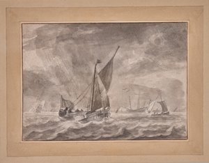 Navires dans une tempête - Ludolf I Backhuysen
