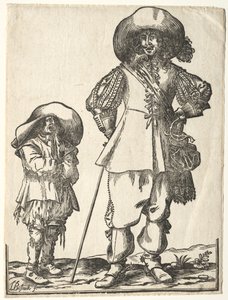 Cavalier debout et garçon mendiant - Ludolph Büsinck