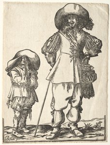 Cavalier debout et garçon mendiant - Ludolph Büsinck
