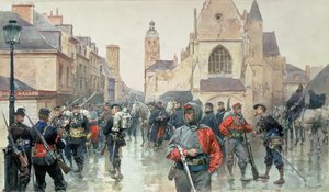 Un rassemblement des Garibaldini et des troupes françaises à Tours - Ludovico Marchetti