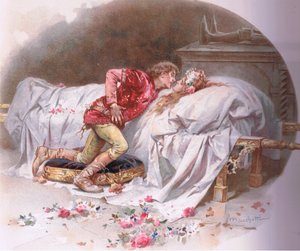 Tes drogues sont rapides. Ainsi, avec un baiser, je meurs., illustration de Roméo et Juliette - Ludovico Marchetti