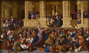 Le Christ chassant les marchands du temple - Ludovico Mazzolino