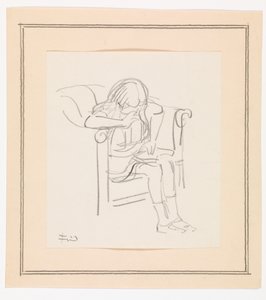 Fille assise dans un fauteuil et lisant - Ludvig Find