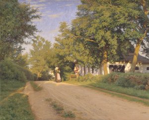 Chemin à travers un village