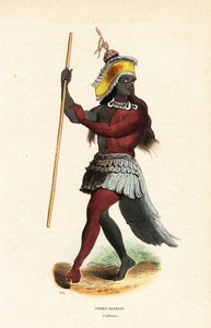Homme du peuple Ohlone ou Costanoan dansant à la Mission San Francisco - Ludwig Choris