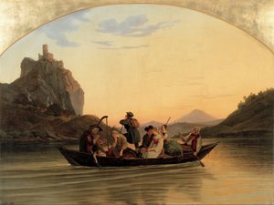 Traversée à Schreckenstein, 1837 - Ludwig Adrian Richter