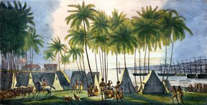 Port de Hanarourou dans les îles Sandwich, de 