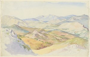 Les collines Sabines et Rocca Santo Stefano vues de Civitella - Ludwig Deurer
