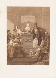 Représentation allégorique avec pierre commémorative pour Jan Nieuwenhuyzen, décédé en 1806
