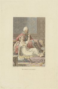 Couple marocain dans un salon de thé - Ludwig Gottlieb Portman