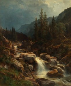 Montagnes sous un orage montant - Ludwig Halauska