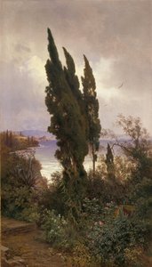 Jardin devant le château royal de Corfou - Ludwig Hans Fischer