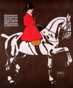 Dame à cheval en costume de chasse au renard en Angleterre