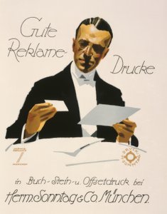 Bonne impression publicitaire chez Herm. Sonntag et Co. Munich - Ludwig Hohlwein