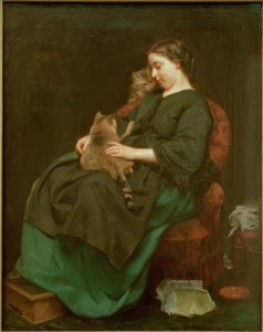 La mère chat - Ludwig Knaus