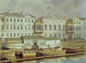 Palais Naryshkin sur la rivière Fontanka, milieu du 19ème siècle - Ludwig Premazzi