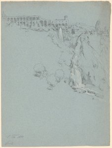 La Cascade à Tivoli avec la Villa de Mécène